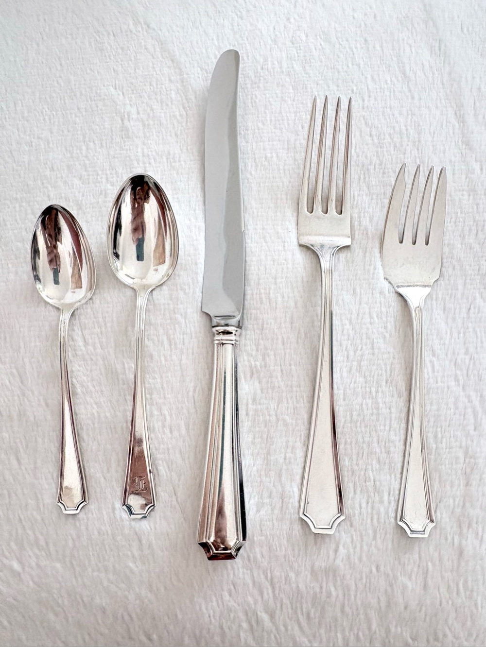 1910 Sterling Flatware Fairfax 5 Piece Place Setting Gorham Antique